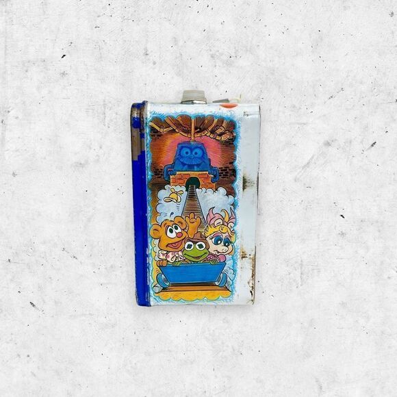Vtg 1985 Thermos Muppet Babies Metal Lunch Box, Kermit Miss Piggy, No Thermos - Picture 6 of 8
